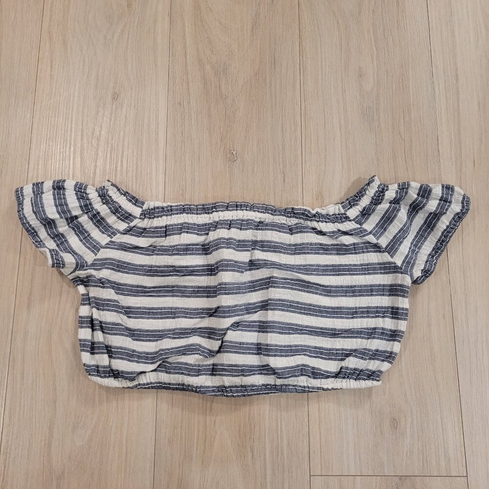 AERIE | Off the Shoulder Striped Crop Top | Sz. M